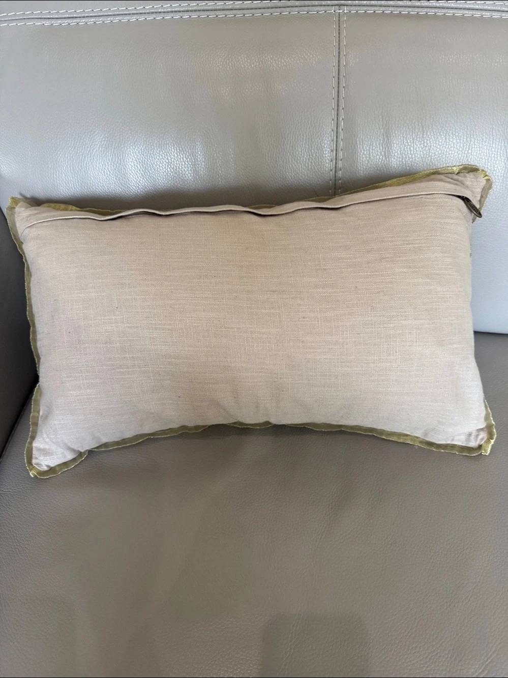 Pier 1 Beaded Peacock Feather Gold Embroidered Lumbar Accent Pillow